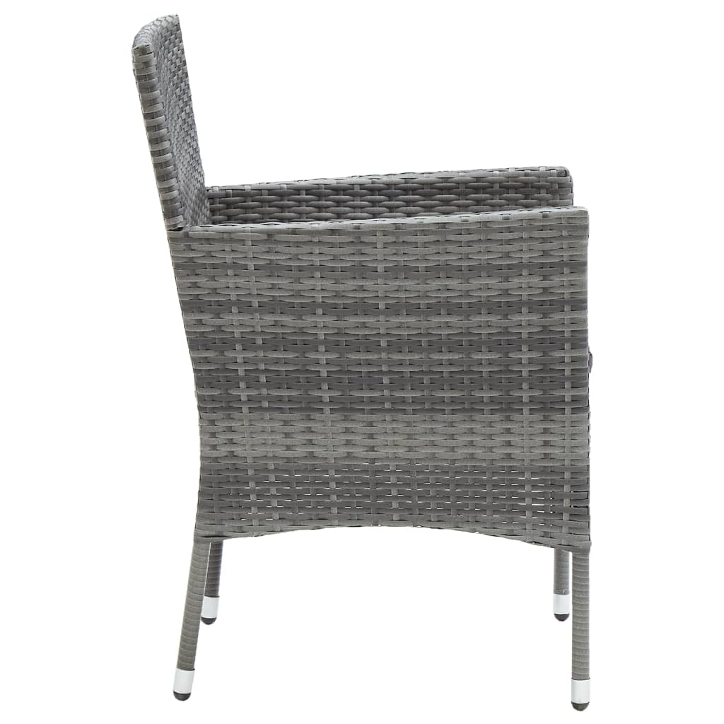 vidaXL Krzesła ogrodowe, 4 szt., rattan PE, szare