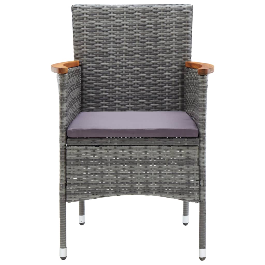 vidaXL Krzesła ogrodowe, 4 szt., rattan PE, szare