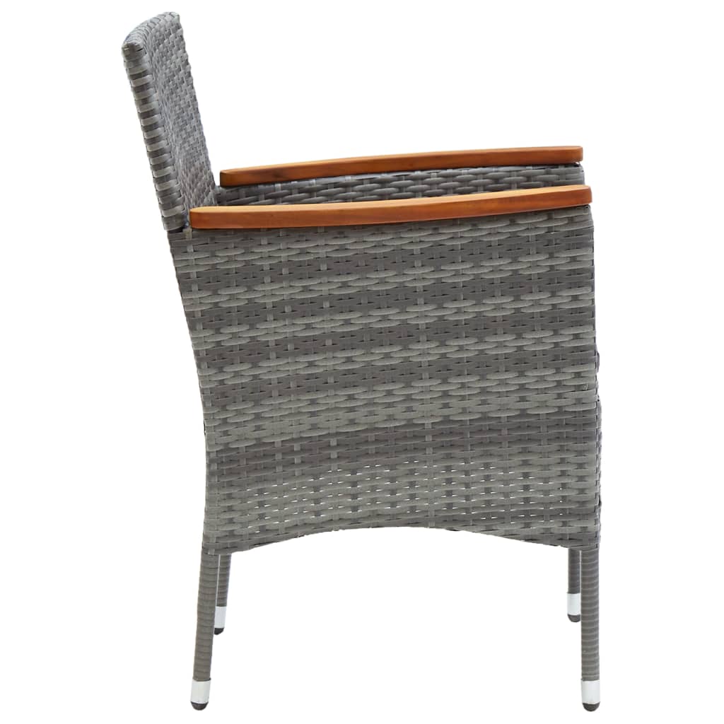 vidaXL Krzesła ogrodowe, 4 szt., rattan PE, szare