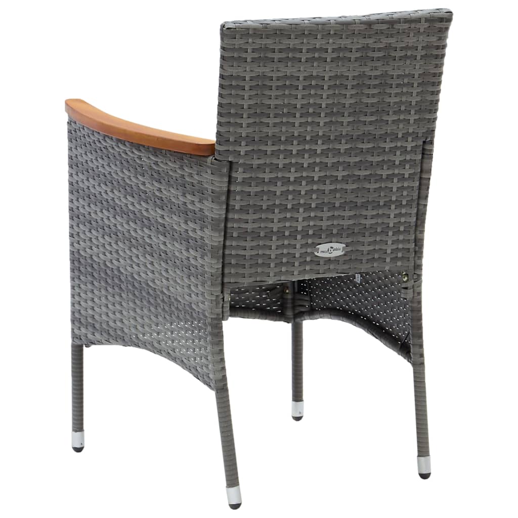 vidaXL Krzesła ogrodowe, 4 szt., rattan PE, szare