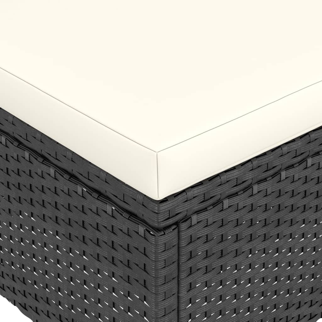 vidaXL 4-cz. zestaw krzeseł i stołków ogrodowych, rattan PE, czarny