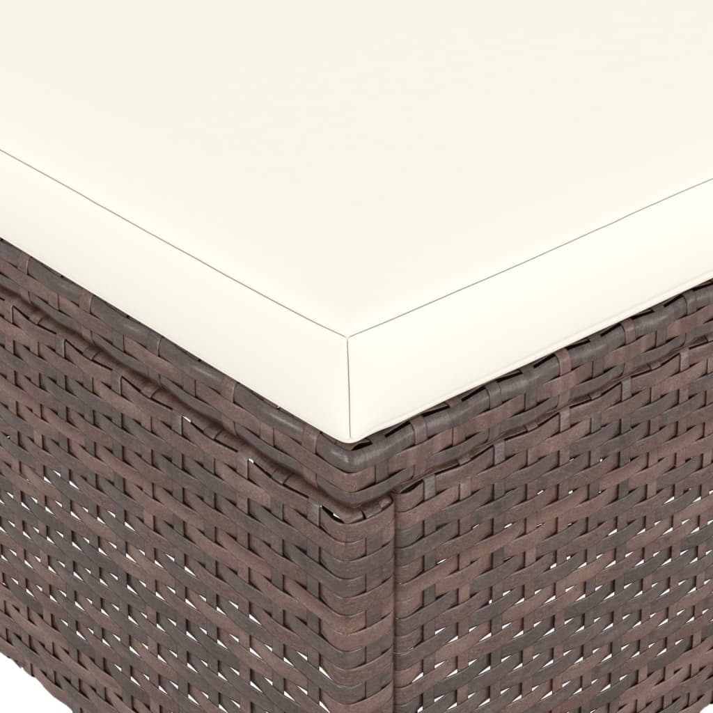 vidaXL 4-cz. zestaw krzeseł i stołków ogrodowych, rattan PE, brązowy