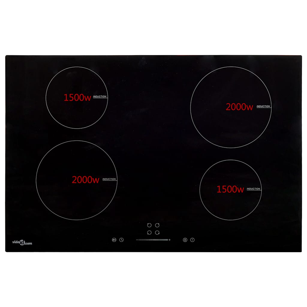 vidaXL Płyta indukcyjna 4-palnikowa, dotykowa, szklana, 77 cm, 7000 W