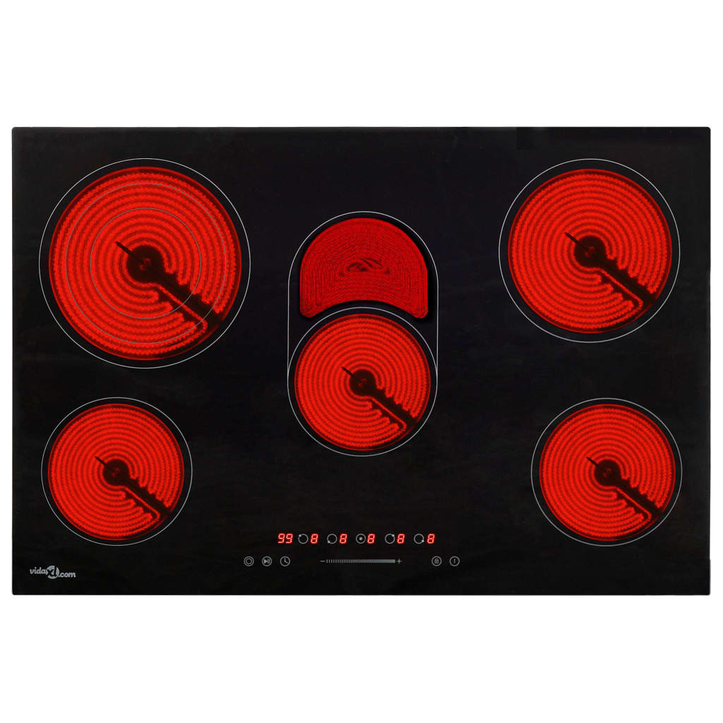 vidaXL Płyta ceramiczna z 5 palnikami, dotykowa, 90 cm, 8500 W