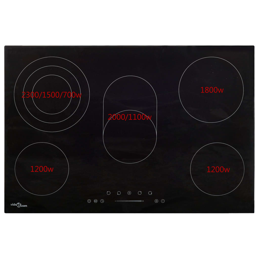 vidaXL Płyta ceramiczna z 5 palnikami, dotykowa, 90 cm, 8500 W
