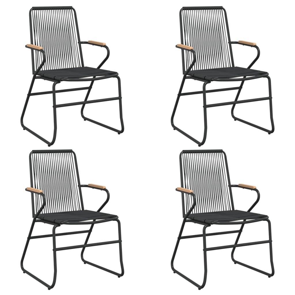 vidaXL Krzesła ogrodowe, 4 szt., czarne, 58x59x85,5 cm, rattan PVC