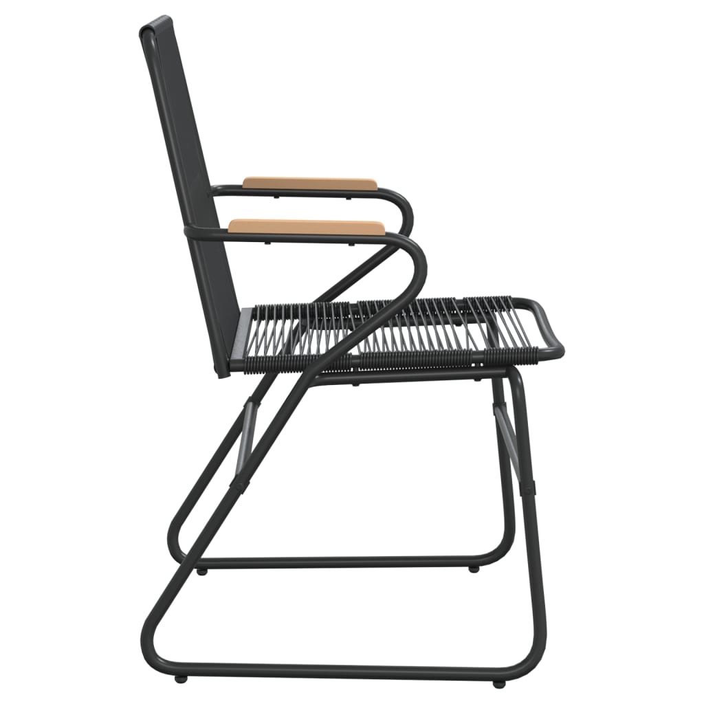 vidaXL Krzesła ogrodowe, 4 szt., czarne, 58x59x85,5 cm, rattan PVC