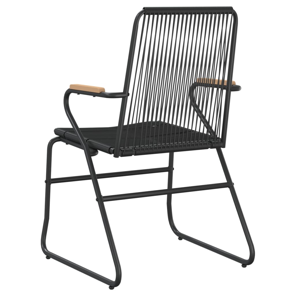 vidaXL Krzesła ogrodowe, 4 szt., czarne, 58x59x85,5 cm, rattan PVC