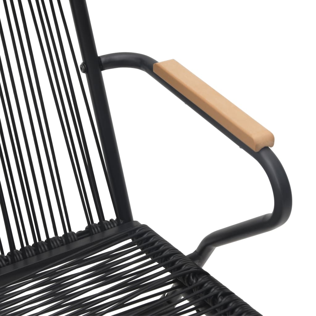 vidaXL Krzesła ogrodowe, 4 szt., czarne, 58x59x85,5 cm, rattan PVC