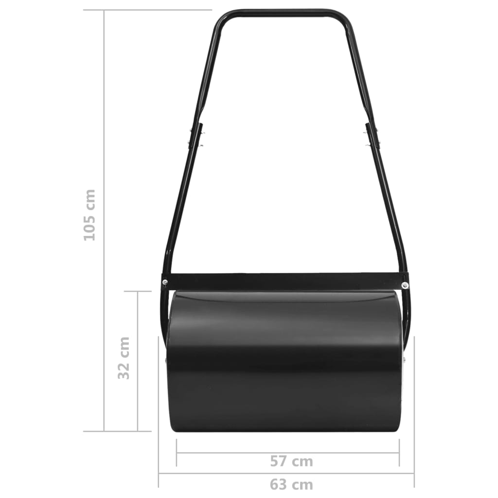 vidaXL Walec do trawnika, czarny, 63 cm, 50 L