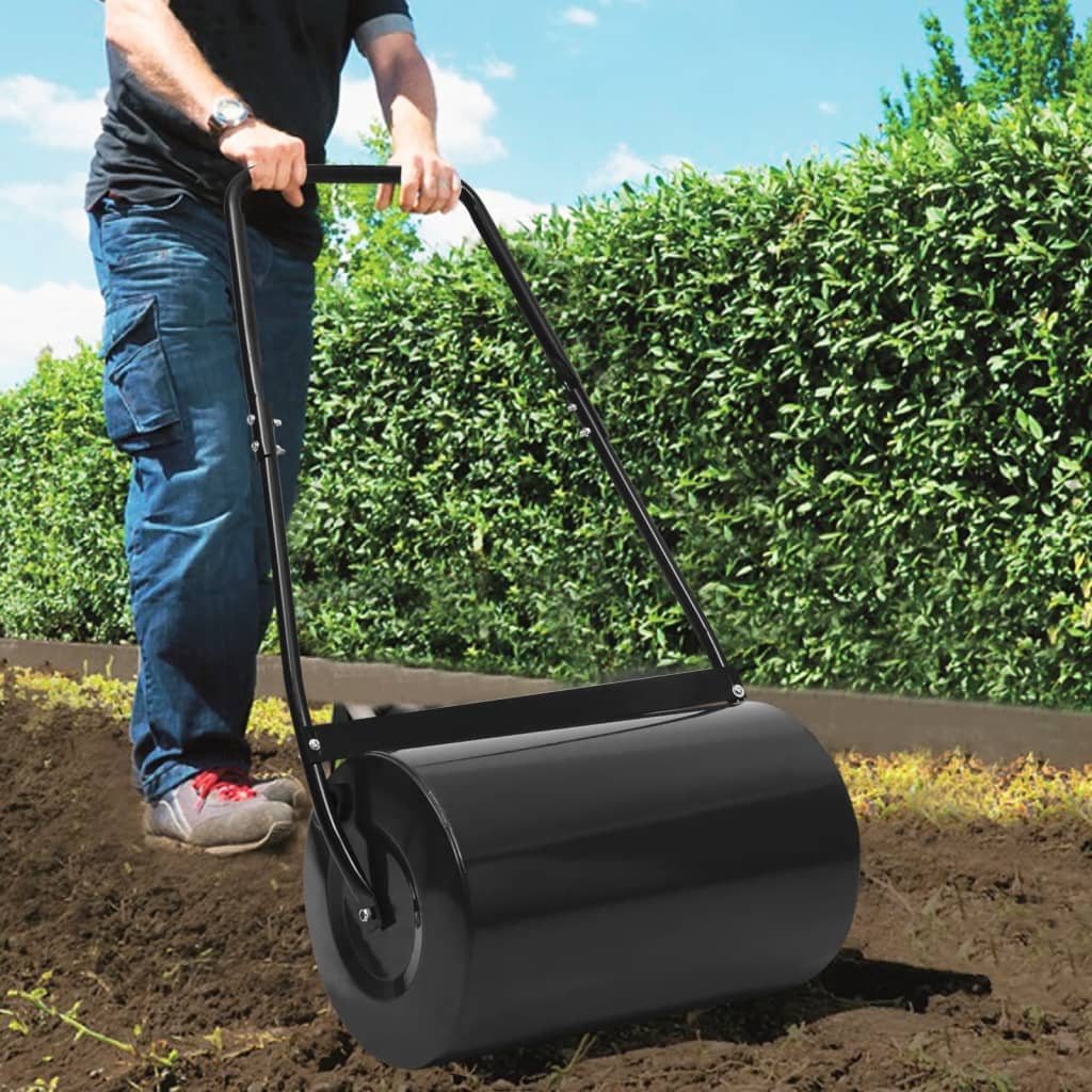 vidaXL Walec do trawnika, czarny, 63 cm, 50 L