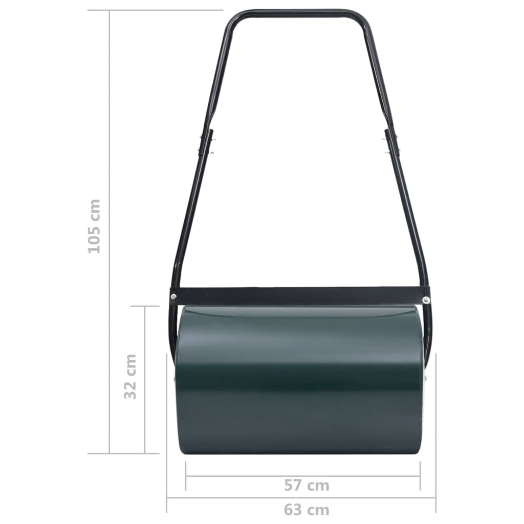 vidaXL Walec do trawnika, zielono-czarny, 63 cm, 50 L