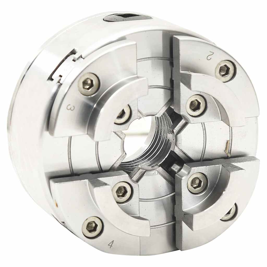 vidaXL Uchwyt tokarski, 4 szczęki, złącze M33, stal, srebrny, 96 mm