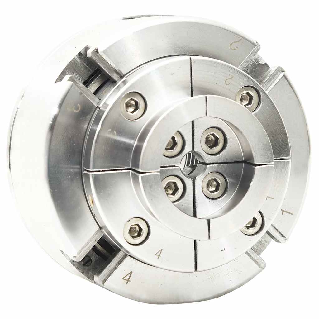vidaXL Uchwyt tokarski, 4 szczęki, złącze M33, stal, srebrny, 96 mm
