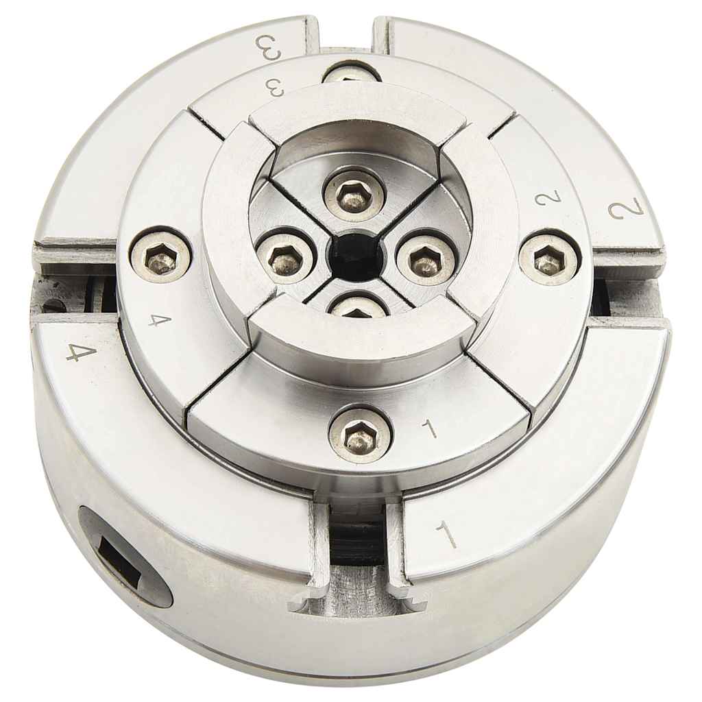 vidaXL Uchwyt tokarski, 4 szczęki, złącze M33, stal, srebrny, 96 mm
