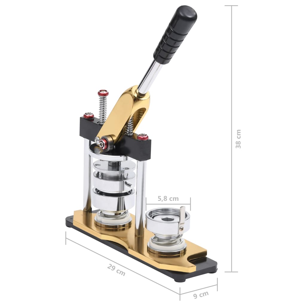 vidaXL Maszynka do przypinek i 500 szt. przypinek, 58 mm, obrotowa