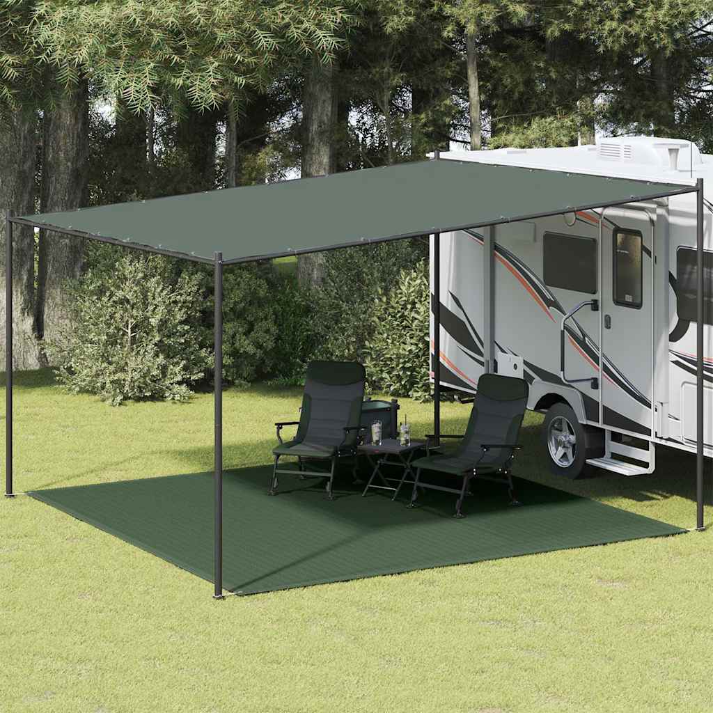 vidaXL Wykładzina do namiotu, 400x400 cm, ciemnozielona, HDPE