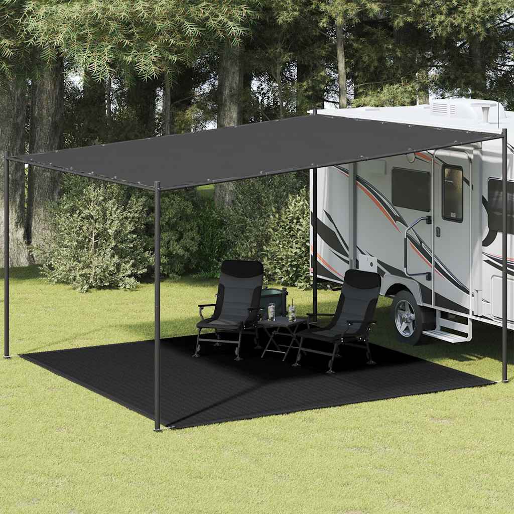 vidaXL Wykładzina do namiotu, 400x400 cm, czarna, HDPE