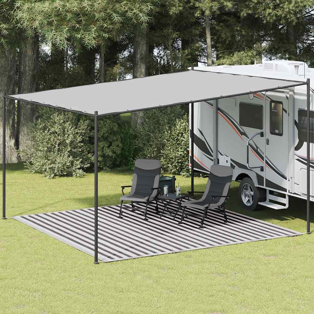 vidaXL Wykładzina do namiotu, antracytowo-biała, 400x400 cm, HDPE