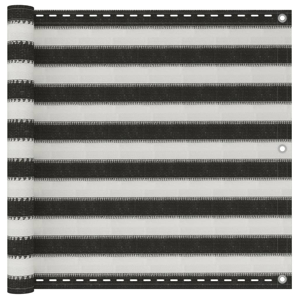 vidaXL Parawan balkonowy z HDPE, 90x500 cm, antracytowo-biały
