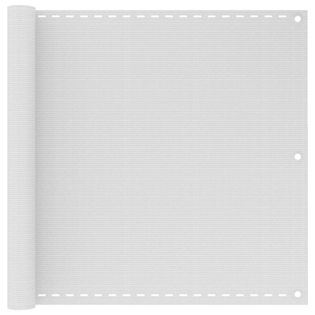 vidaXL Parawan balkonowy, biały, 90x500 cm, HDPE
