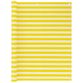 vidaXL Parawan balkonowy, żółto-biały, 120x500 cm, HDPE