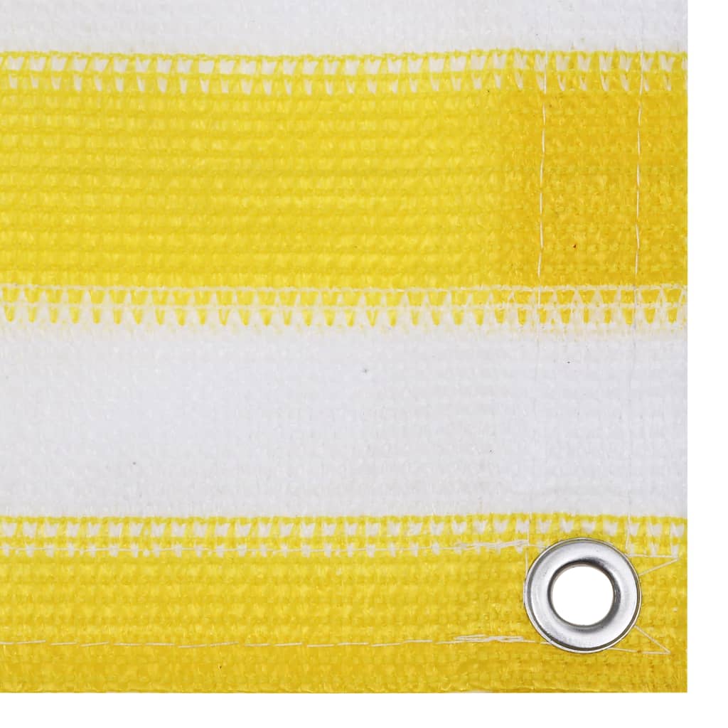 vidaXL Parawan balkonowy, żółto-biały, 120x500 cm, HDPE