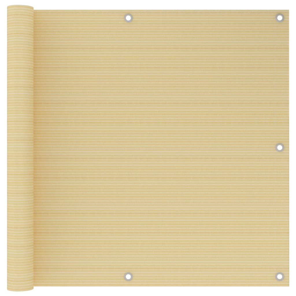 vidaXL Parawan balkonowy, beżowy, 90x300 cm, HDPE
