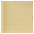 vidaXL Parawan balkonowy, beżowy, 90x300 cm, HDPE