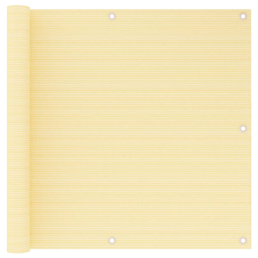 vidaXL Parawan balkonowy, beżowy, 90x500 cm, HDPE