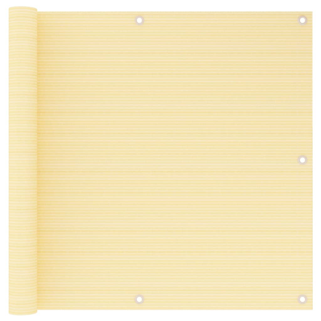 vidaXL Parawan balkonowy, beżowy, 90x600 cm, HDPE