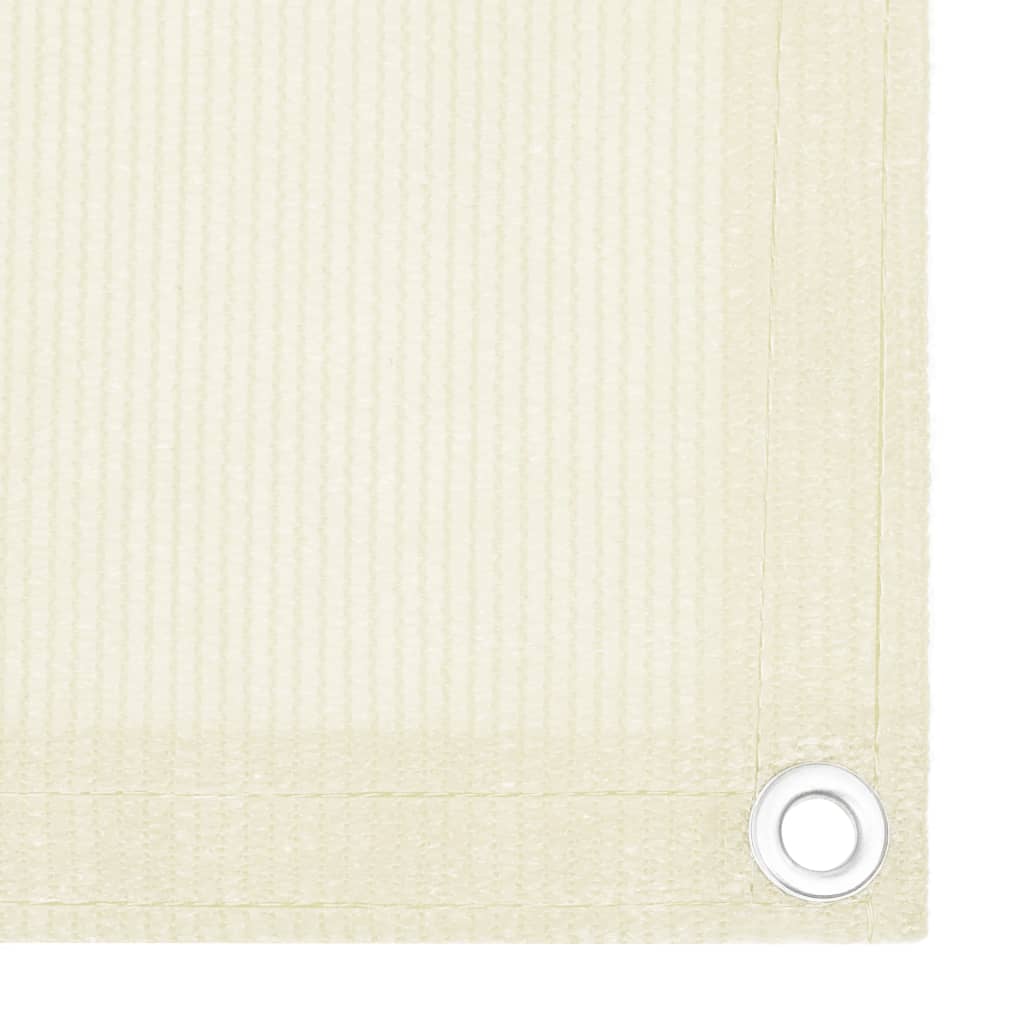 vidaXL Parawan balkonowy, kremowy, 90x600 cm, HDPE