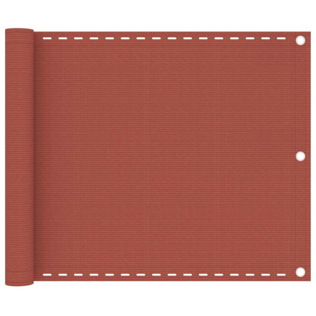 vidaXL Parawan balkonowy, kolor terakota, 75x300 cm, HDPE