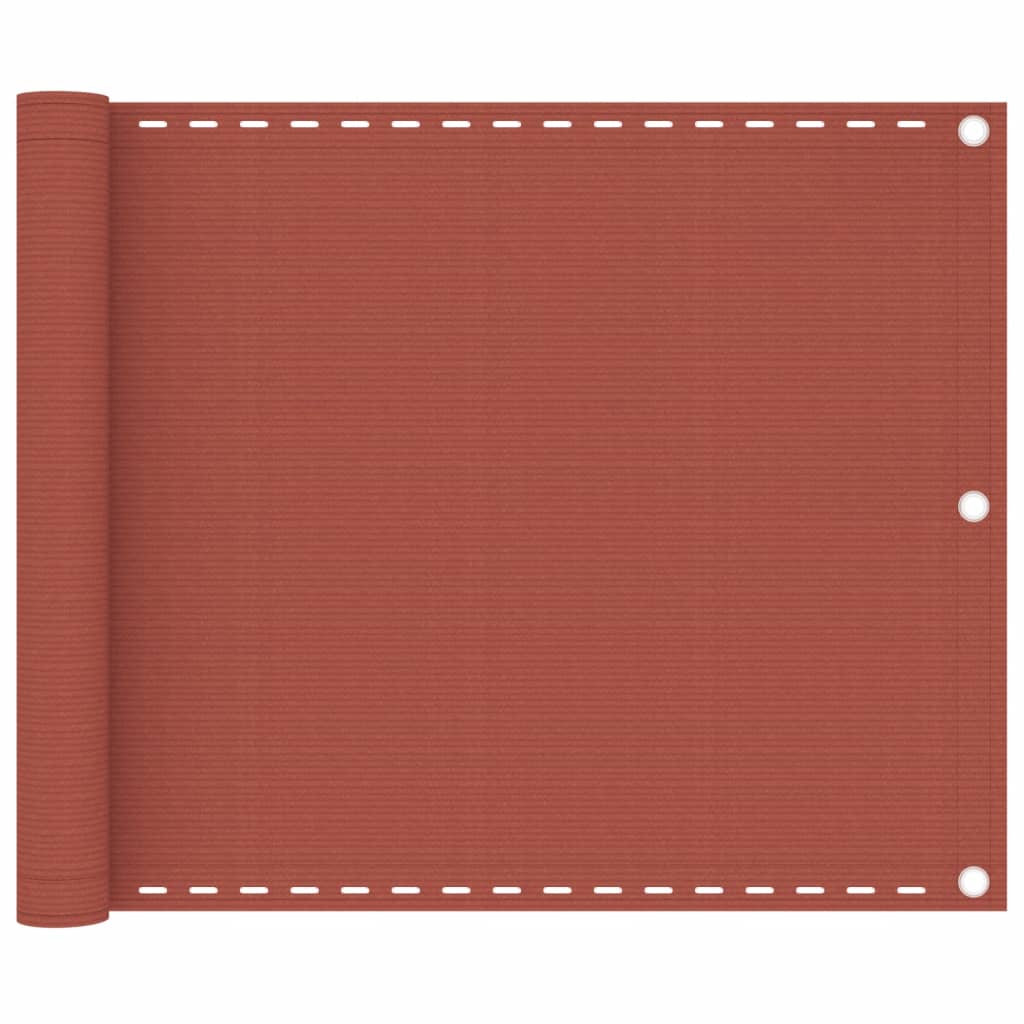 vidaXL Parawan balkonowy, terakotowy, 75x500 cm, HDPE