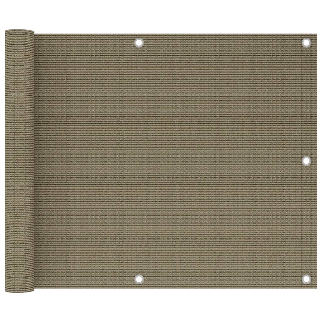 vidaXL Parawan balkonowy, kolor taupe, 75x300 cm, HDPE