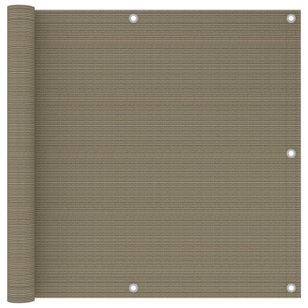 vidaXL Parawan balkonowy, kolor taupe, 90x300 cm, HDPE