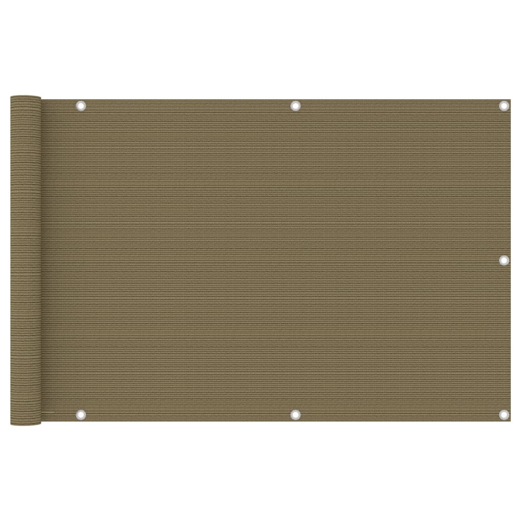 vidaXL Parawan balkonowy, kolor taupe, 90x500 cm, HDPE