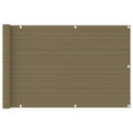 vidaXL Parawan balkonowy, kolor taupe, 90x600 cm, HDPE