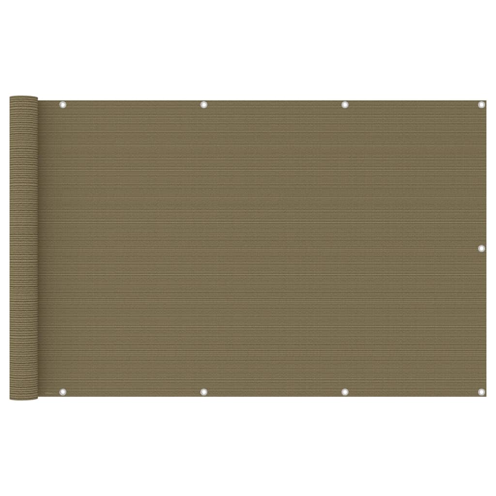 vidaXL Parawan balkonowy, kolor taupe, 120x400 cm, HDPE