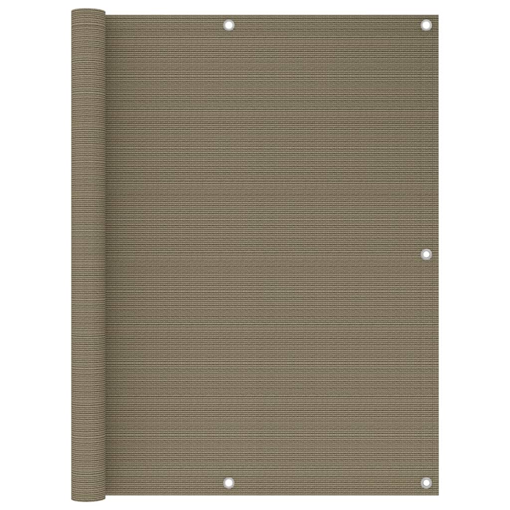 vidaXL Parawan balkonowy, kolor taupe, 120x500 cm, HDPE