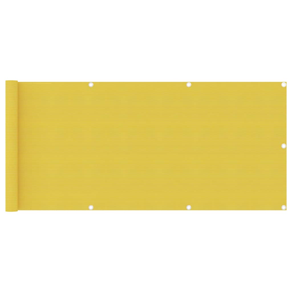 vidaXL Parawan balkonowy, żółty, 75x400 cm, HDPE