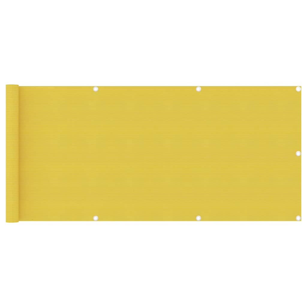 vidaXL Parawan balkonowy, żółty, 75x500 cm, HDPE