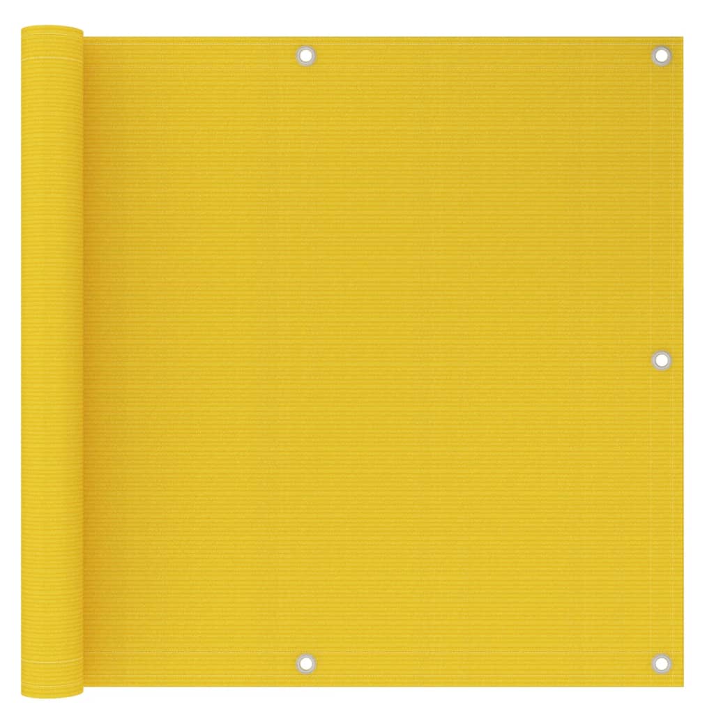 vidaXL Parawan balkonowy, żółty, 90x300 cm, HDPE