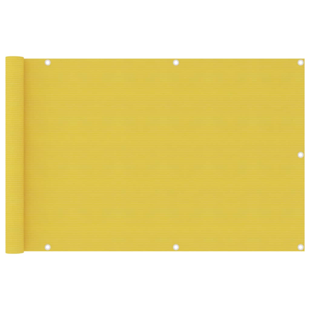 vidaXL Parawan balkonowy, żółty, 90x400 cm, HDPE