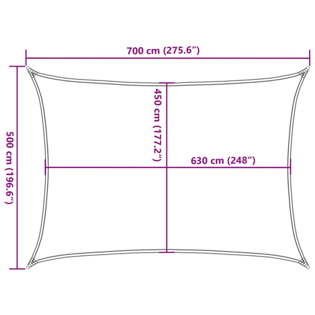 vidaXL Żagiel przeciwsłoneczny, 160 g/m², antracytowy, 5x7 m, HDPE