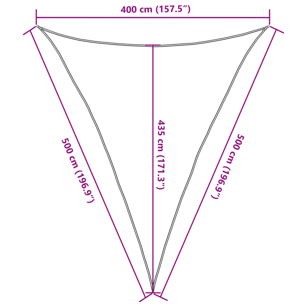 vidaXL Żagiel przeciwsłoneczny, 160 g/m², antracytowy, 4x5x5 m, HDPE