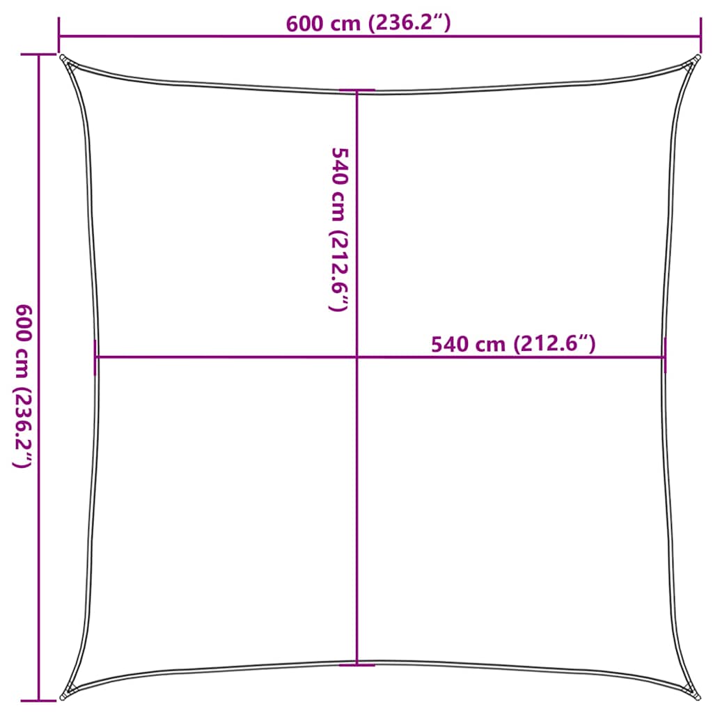 vidaXL Żagiel przeciwsłoneczny, 160 g/m², beżowy, 6x6 m, HDPE