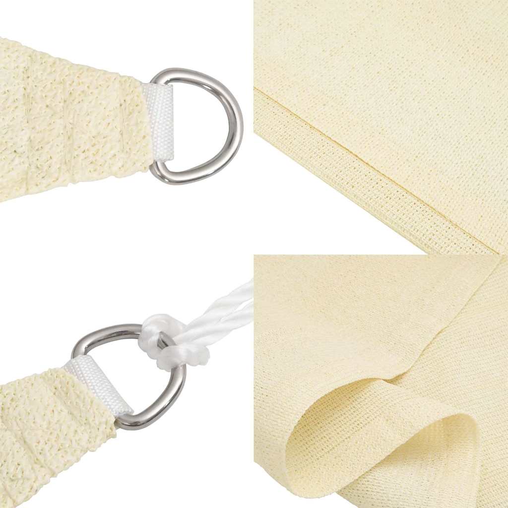 vidaXL Żagiel przeciwsłoneczny, 160 g/m², kremowy, 4x4 m, HDPE