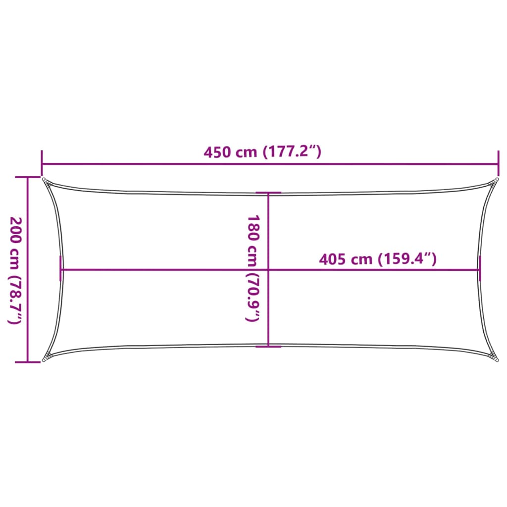vidaXL Żagiel przeciwsłoneczny, 160 g/m², kremowy, 2x4,5 m, HDPE