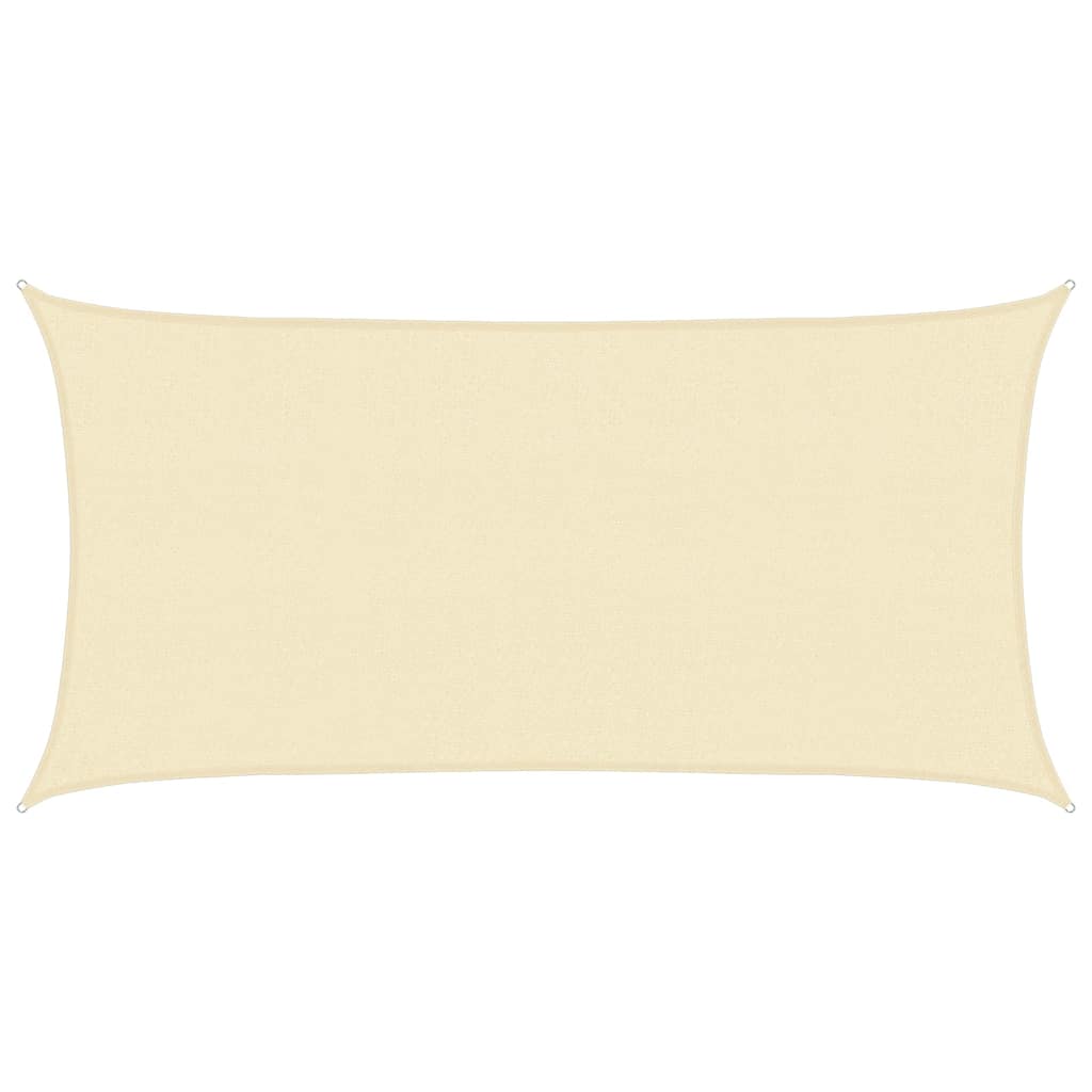 vidaXL Żagiel przeciwsłoneczny, 160 g/m², kremowy, 2,5x5 m, HDPE